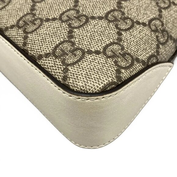 Auth GUCCI Padlock/GG Supreme 811705 Beige White PVC Leather Shoulder Bag - Picture 4 of 16